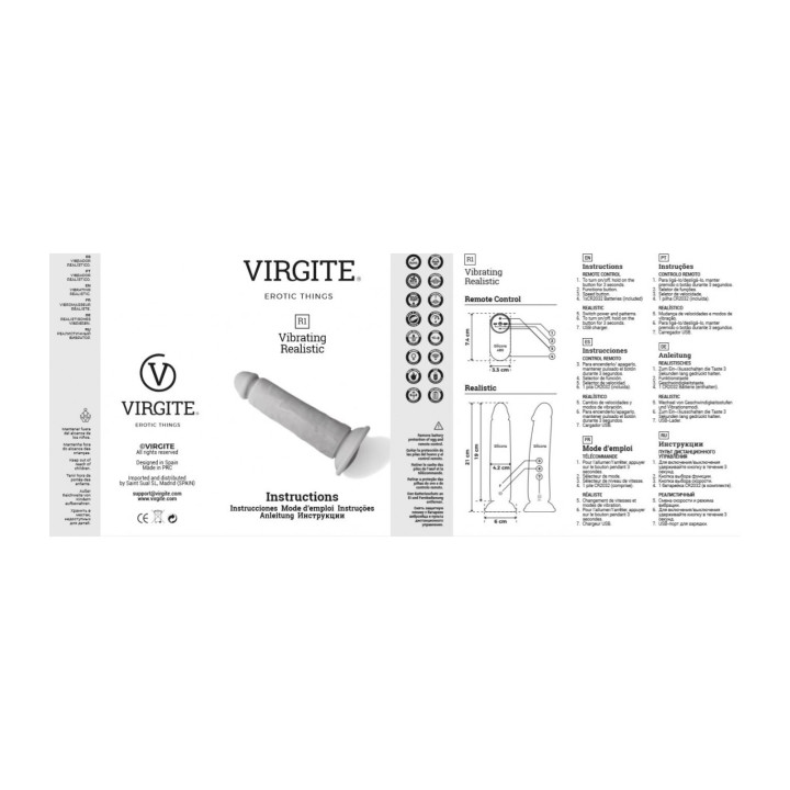 REALISTIC VIBRATOR "R1" 19CM W/ REMOTE CONTROL