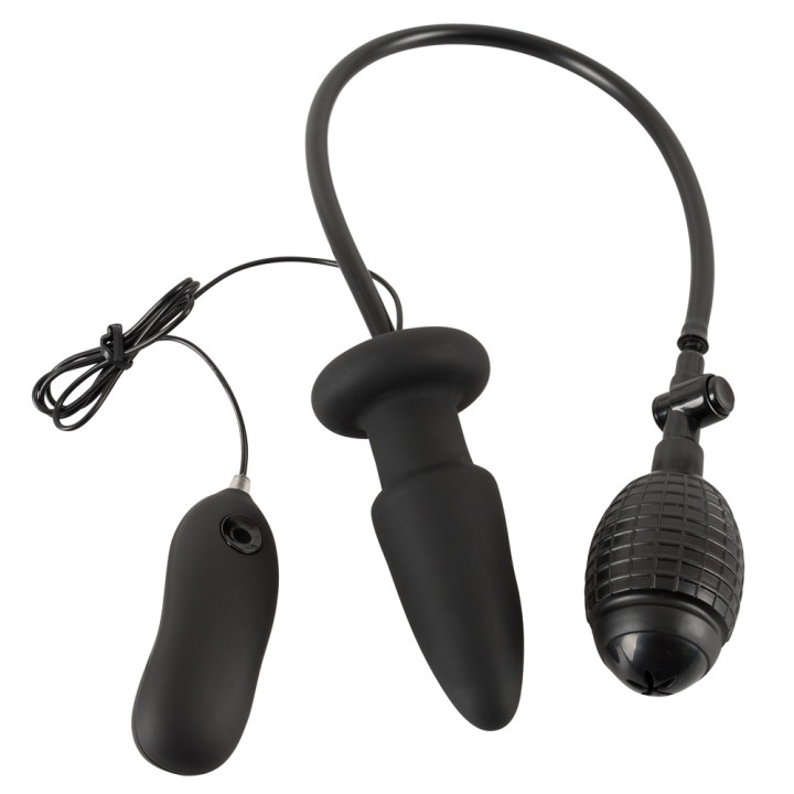Inflatable vibrating butt plug