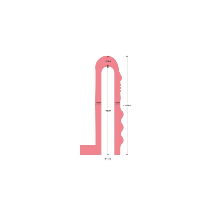 REALISTIC PENIS SHEATH S9 FLESH 16'4 CM