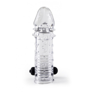 REALISTIC PENIS SHEATH S11 TRANSPARENT 15'5 CM W/ VIBRATION