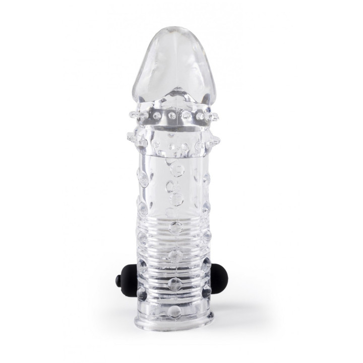 REALISTIC PENIS SHEATH S11 TRANSPARENT 15'5 CM W/ VIBRATION
