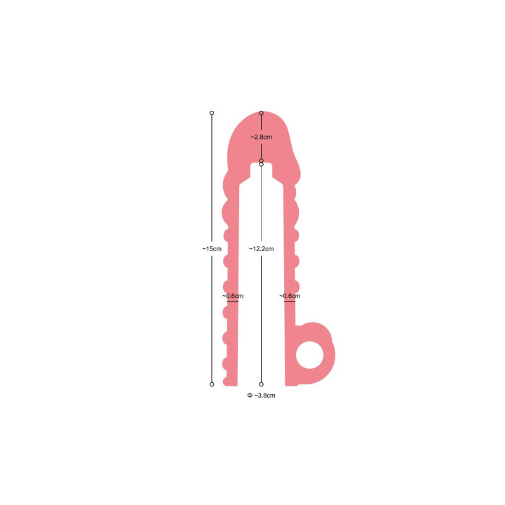 REALISTIC PENIS SHEATH S11 TRANSPARENT 15'5 CM W/ VIBRATION