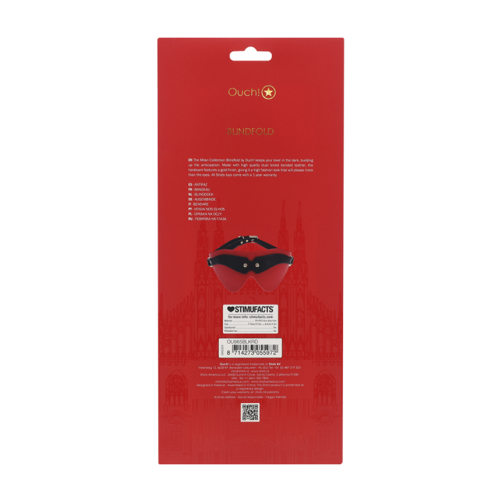 Milan Collection - Blindfold - Black/Red