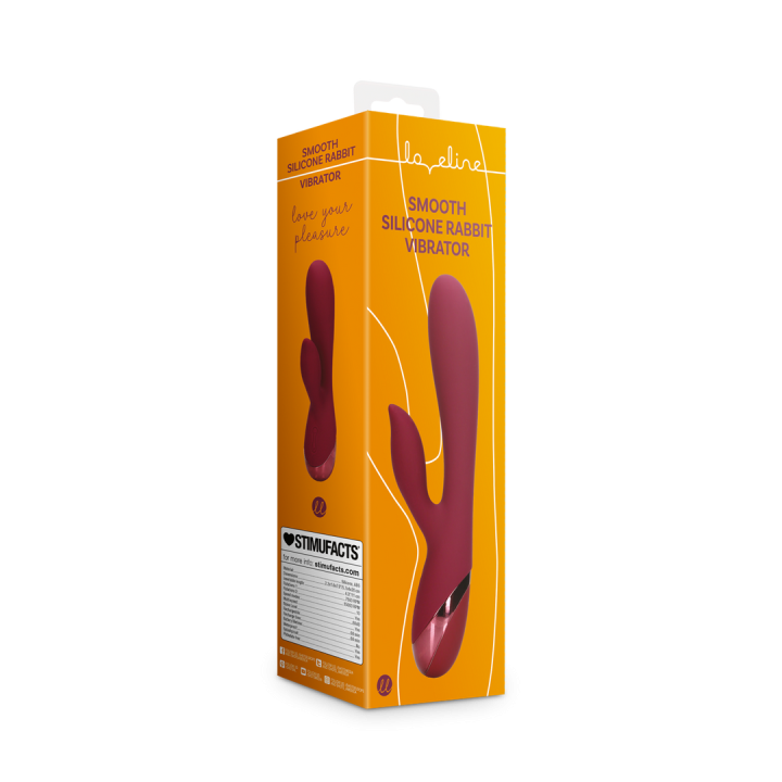 Smooth Silicone Rabbit Vibrator - Dark Cherry