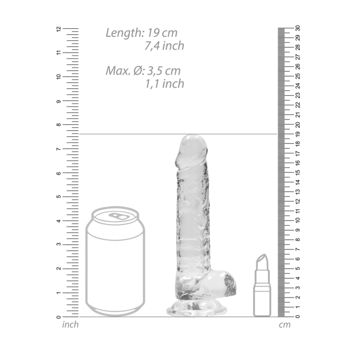 Realistic Dildo with Balls - 7 / 18 cm