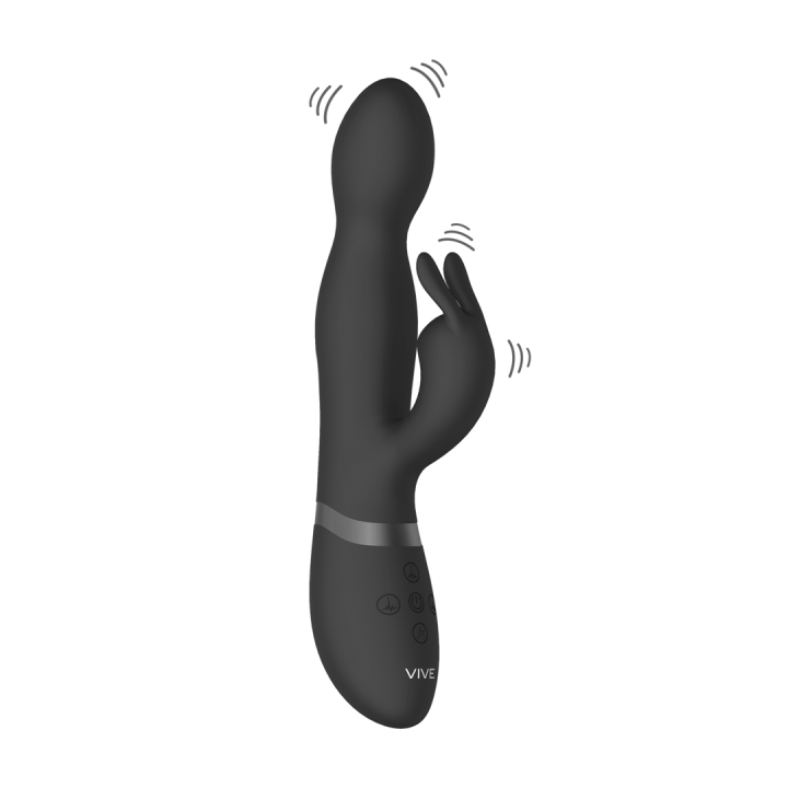 Niva - Rotating Rabbit Vibrator - Black