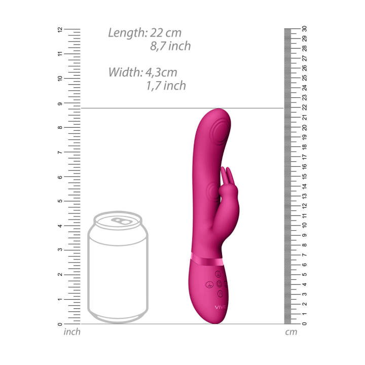 May - Dual Pulse-Wave  Vibrating C-spot  G-Spot Rabbit - Pink