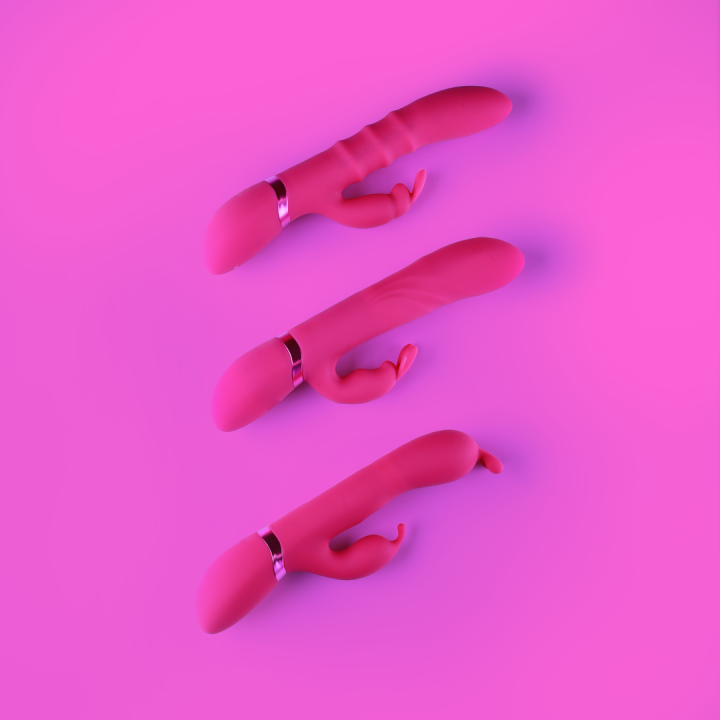 Sora - Up  Down Stimulating Rings, Vibrating G-Spot Rabbit - Pink