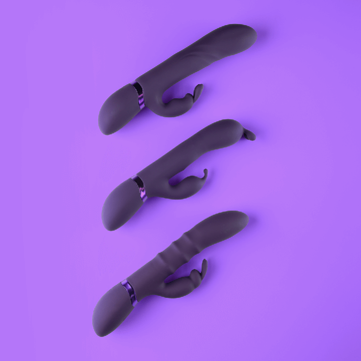 Sora - Up  Down Stimulating Rings, Vibrating G-Spot Rabbit - Purple