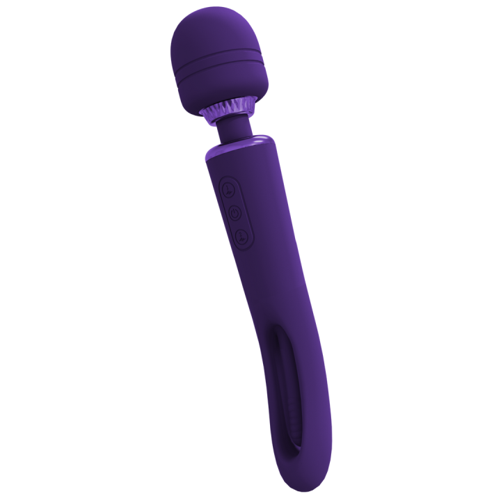 Kiku - Double Ended Wand with Innovative G-Spot Flapping Stimulator - Purple