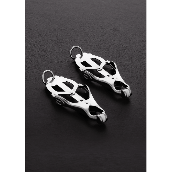 2 Squeezer Teaser Clover Nipple Clamps with Ring