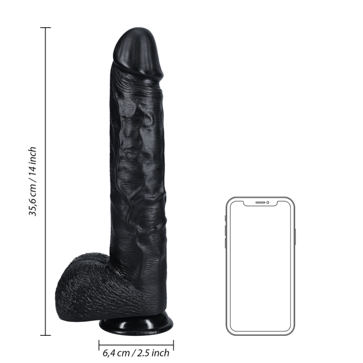 Extra Large Straight with Balls 14 / 35,5 cm - Black