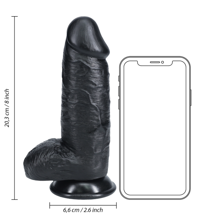 Extra Thick Straight with Balls 8 / 20,3 cm - Black