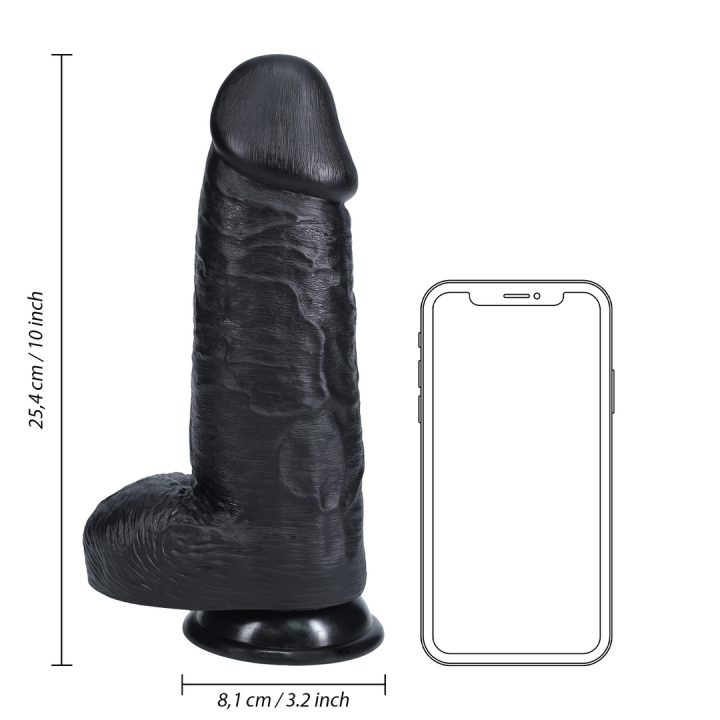 Extra Thick Straight with Balls 10 / 25,4 cm - Black