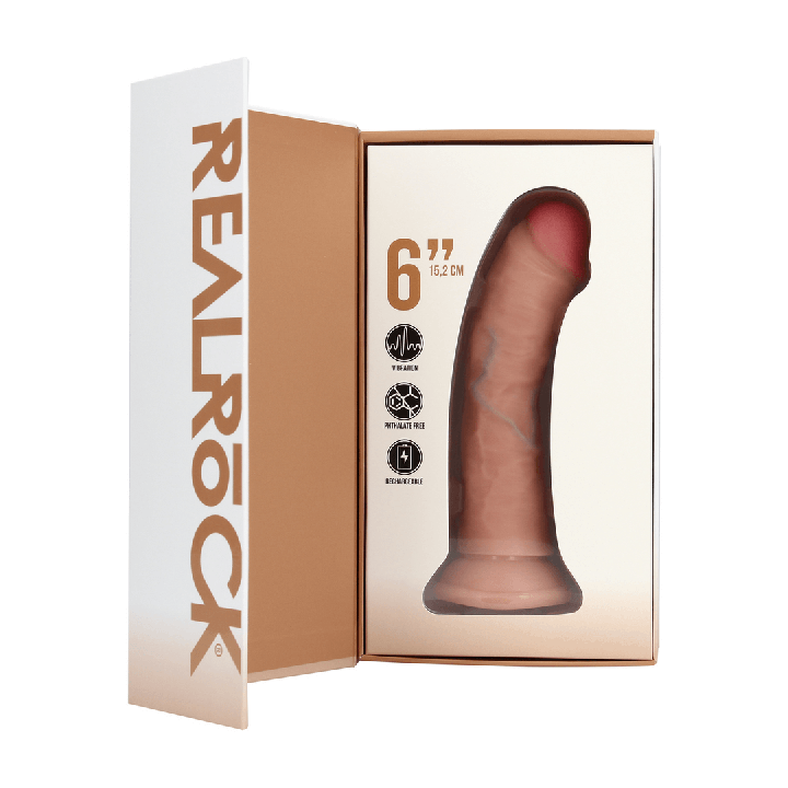 Vibrating Regular Curved Cock - 6 / 15,5 cm - Flesh