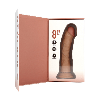 Vibrating Regular Curved Cock - 8 / 20,5 cm - Tan