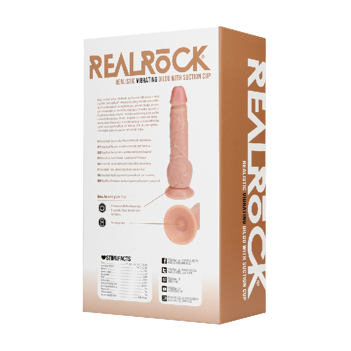 Vibrating Regular Straight Cock with Balls - 7 / 18 cm - Flesh