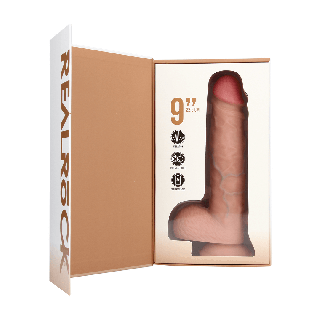 Vibrating Regular Straight Cock with Balls - 9 / 23 cm - Flesh