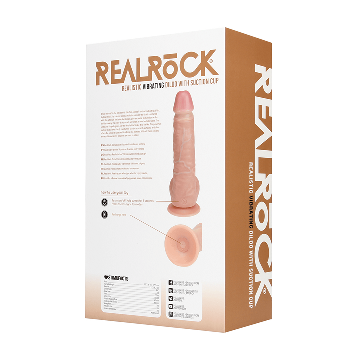 Vibrating Regular Straight Cock with Balls - 9 / 23 cm - Flesh