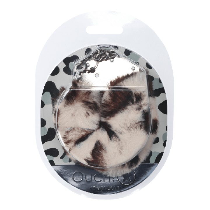 Heavy-duty Fluffy Handcuffs - Snow Leopard