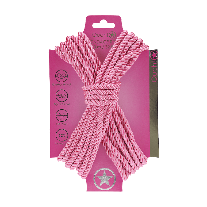 Polyester Bondage Rope - 32.8 ft / 10 m - Pink