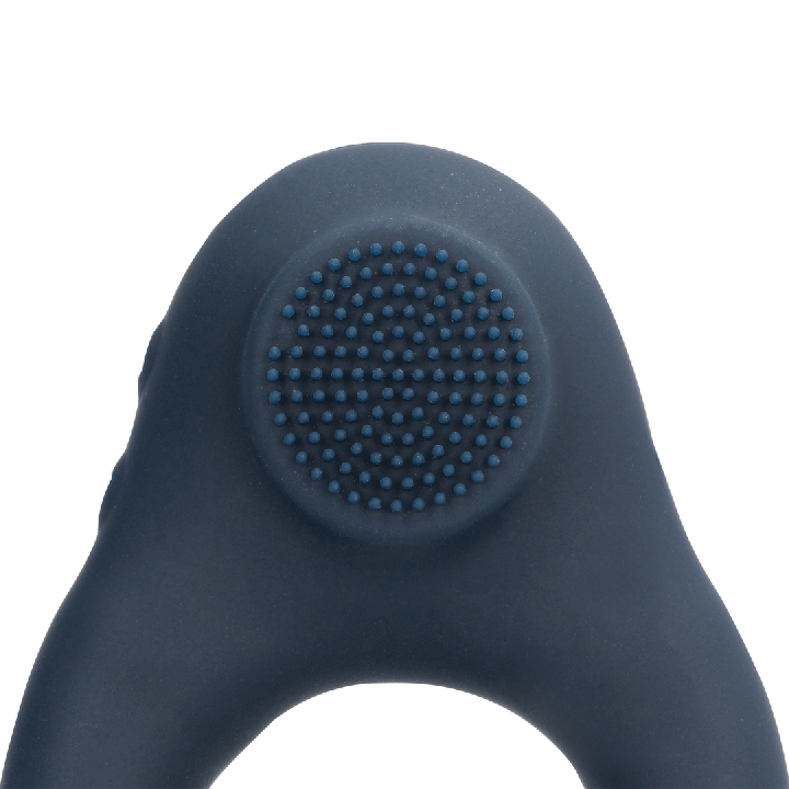 Vibrating Cockring with Clitoris Stimulation - Indigo Blue
