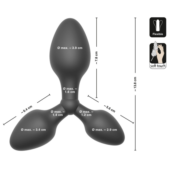 Black Velvets Triple Butt Plug