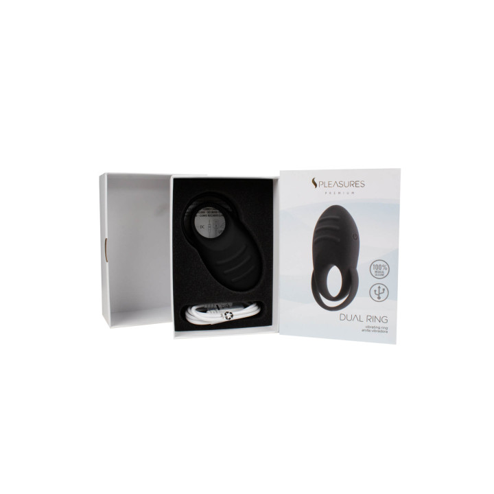 DUAL COCK RING - BLACK