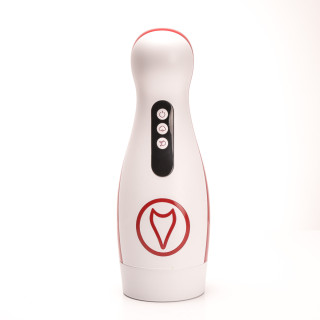 Velvet Touch masturbator z wibracją ssaniem cyberskóra ładowany usb biały