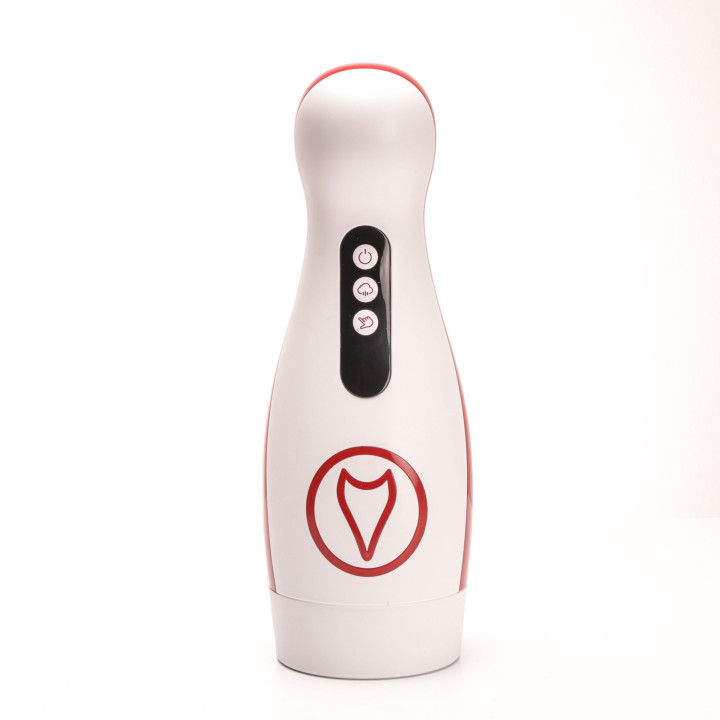 Velvet Touch masturbator z wibracją ssaniem cyberskóra ładowany usb biały