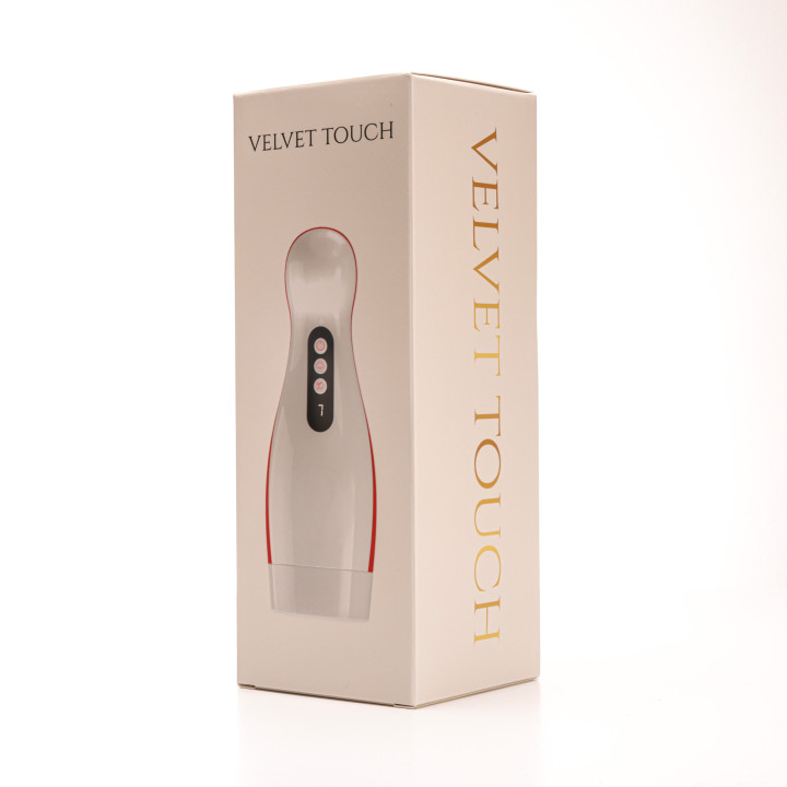 Velvet Touch masturbator z wibracją ssaniem cyberskóra ładowany usb biały