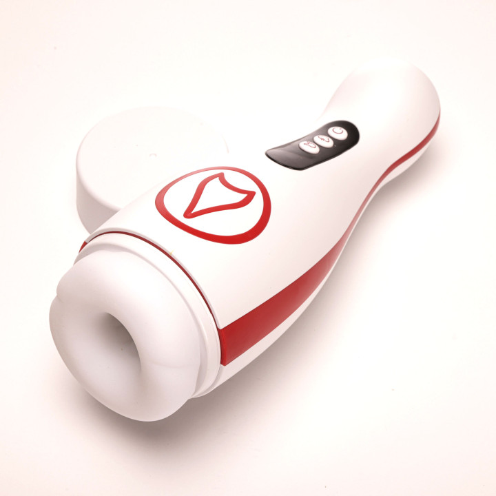 Velvet Touch masturbator z wibracją ssaniem cyberskóra ładowany usb biały