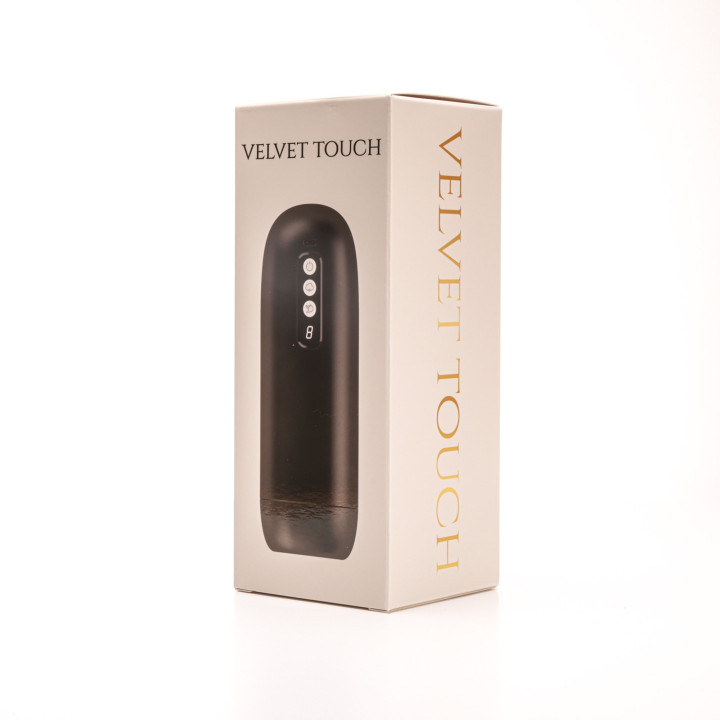 Velvet Touch masturbator z wibracją ssaniem cyberskóra ładowany usb czarny
