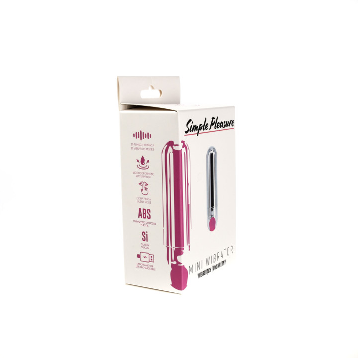 Simple Pleasure wibrator mini typ bullet ładowany usb srebrny