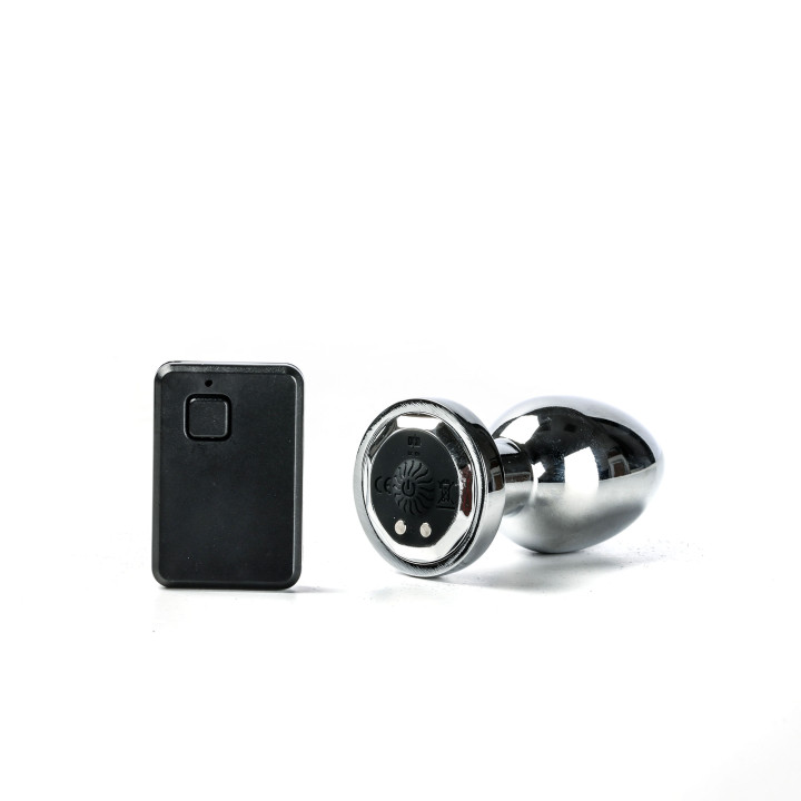 Simple Pleasure korek analny wibrujący sterowany zdalnie ładowany usb srebrny