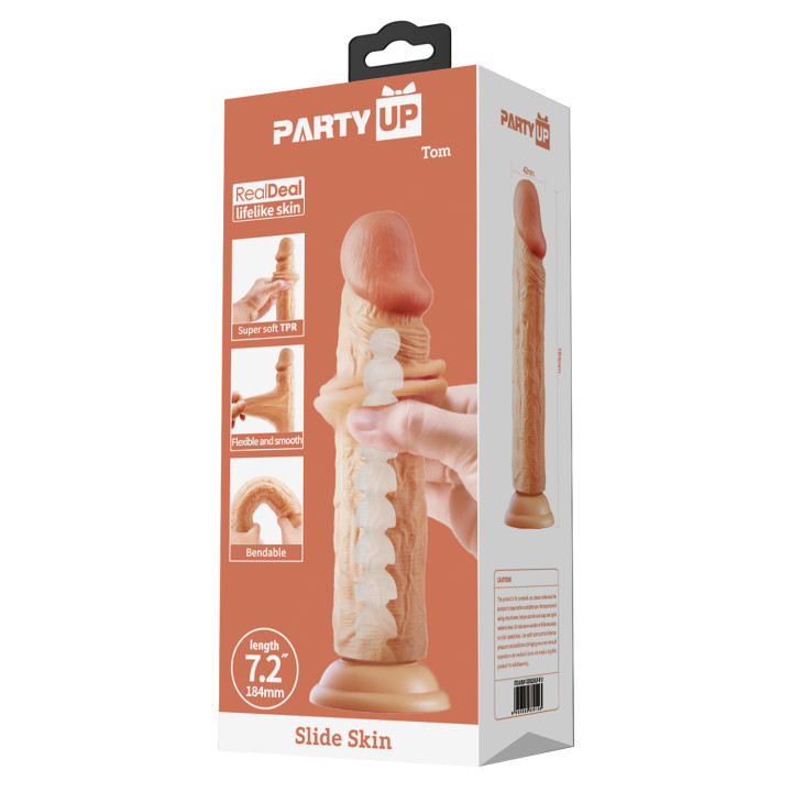 Party Up dildo cyberskóra kolor cielisty 18,4 cm Tom