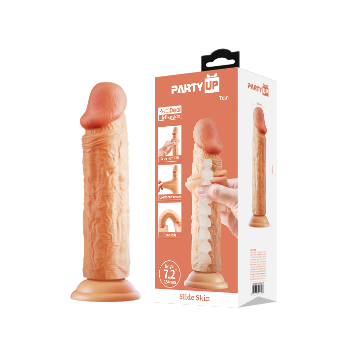 Party Up dildo cyberskóra kolor cielisty 18,4 cm Tom
