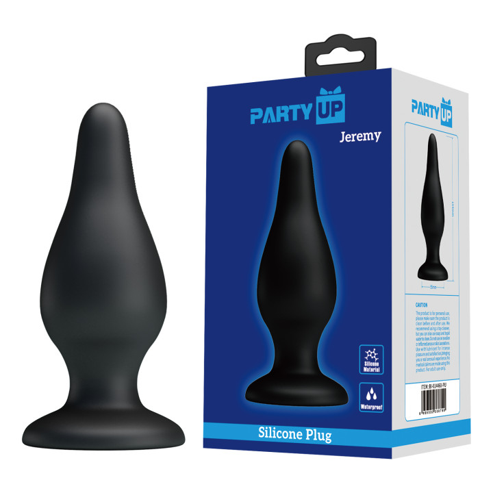 Party Up korek analny silikonowy kolor czarny Jeremy