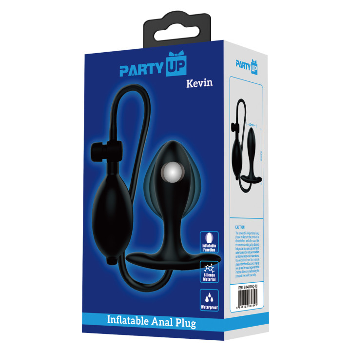 Party Up korek analny pompowany silikonowy kolor czarny Kevin