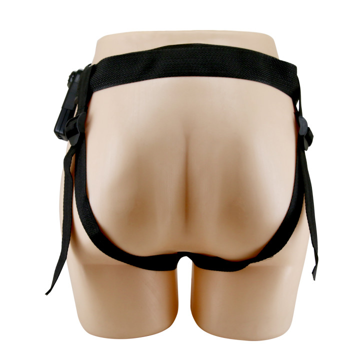 Party Up strap-on wibracje cyberkóra sterowany przewodowo kolor brązowy Nelson