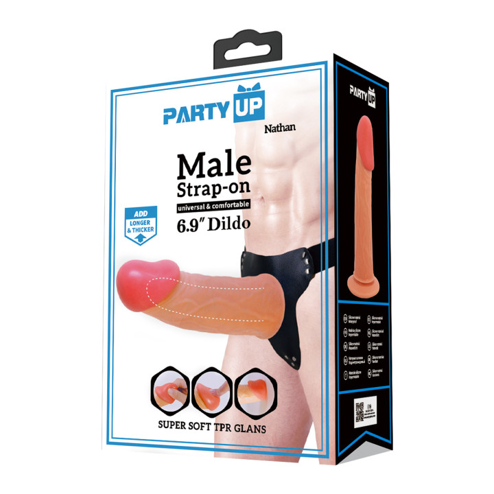 Party Up strap-on cyberskóra kolor cielisty Nathan