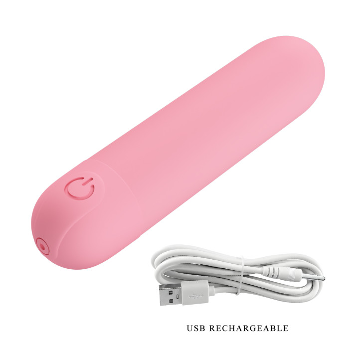 Party Up wibrator mini typ bullet ładowany usb kolor pudrowy różowy Henry