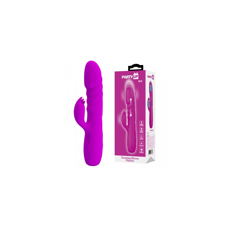 Party Up wibrator silikonowy typ króliczek ładowany usb kolor fioletowy Bob
