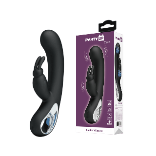 Party Up wibrator silikonowy typ króliczek ładowany usb kolor czarny Colin