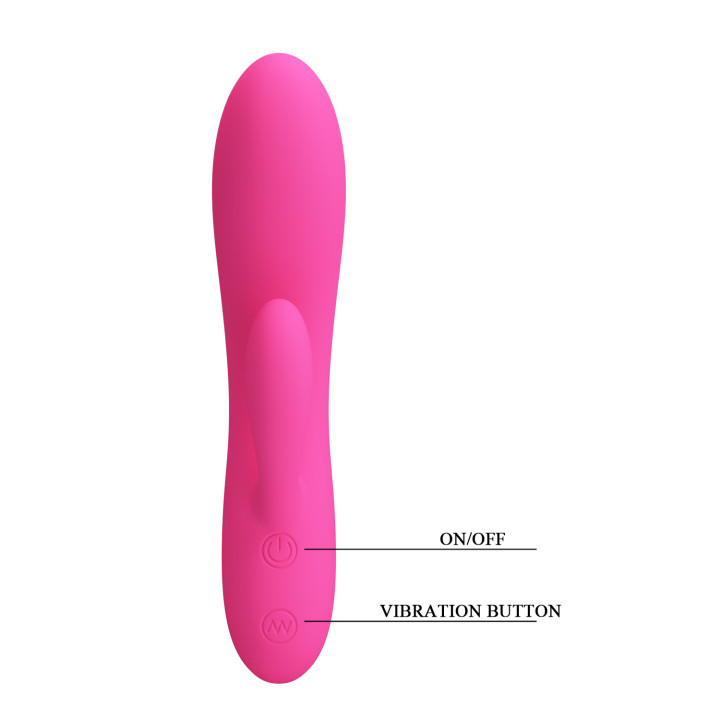 Party Up wibrator slikonowy typ króliczek ładowany usb kolor różowy Clare
