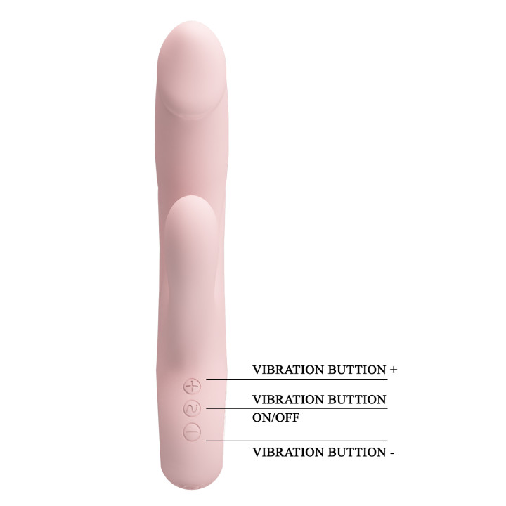 Party Up wibrator silikonowy typ króliczek ładowany usb kolor pudrowy różowy Dave