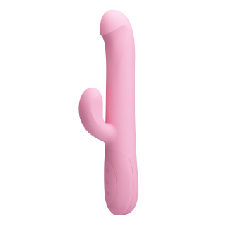Party Up wibrator silikonowy typ króliczek ładowany usb kolor pudrowy różowy Dean