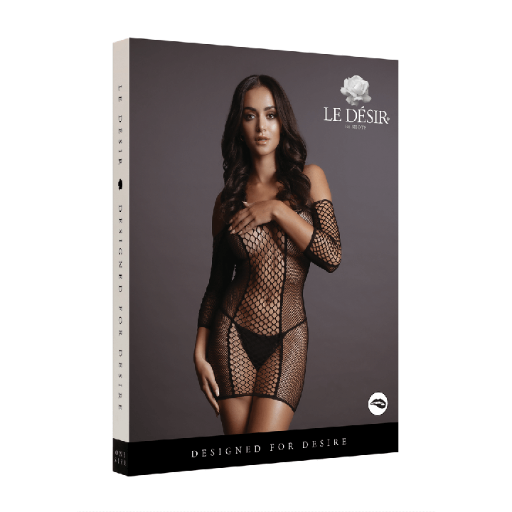 Duo Net Sleeved Mini Dress - One Size