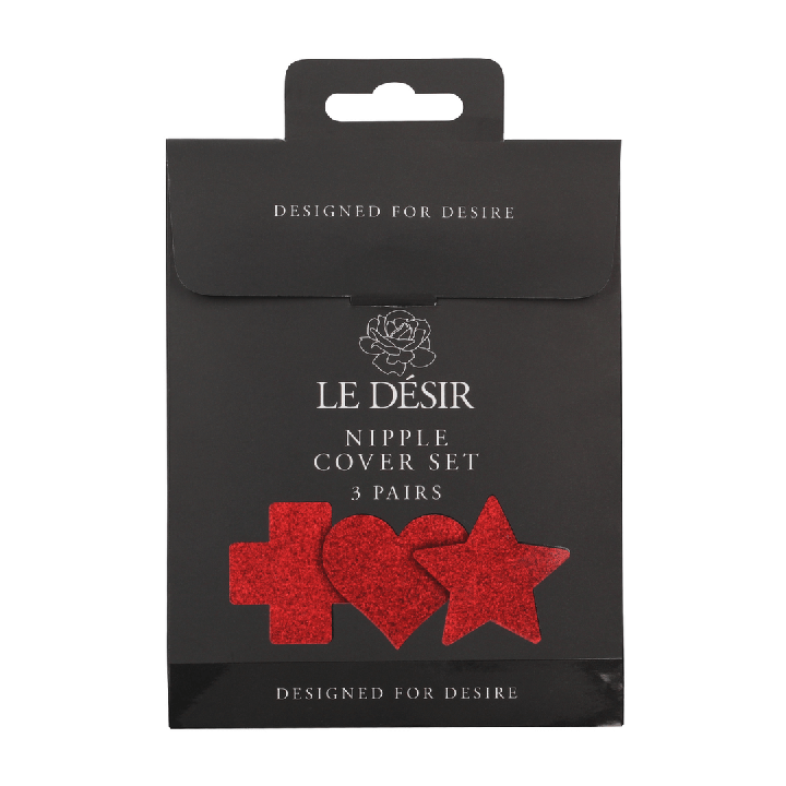 Nipple Cover Set - Cross Star Heart - Red