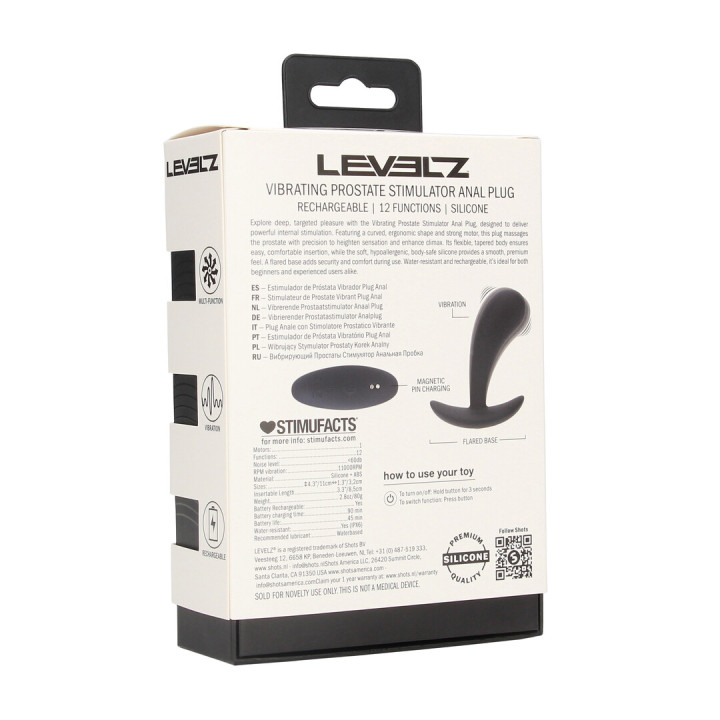 Vibrating Silicone Prostate Stimulator Anal Plug - S - Black